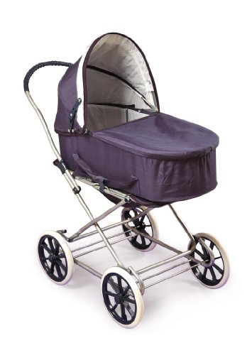 Badger Basket English Style Doll Pram Stroller with Canopy - Navy