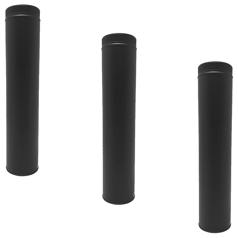 TDPI1000 - Conducto doble pared aislado policombustible (100 cm), color negro Ø100