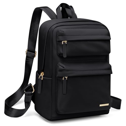 GOLF QUALITY Mini Backpack for Women Lightweight Small Waterproof Backpack Purses Daily Daypack,fit 10.2Inch iPad,Black