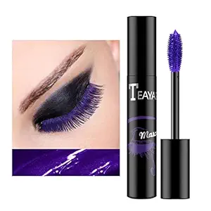 Eyret Waterproof Long-lasting Colorful Mascara Purple Smudgeproof Fast Dry Eye Lashes Curling Lengthening Thick Eyelashes Paste Beauty Makeup for Women and Girls (4#)