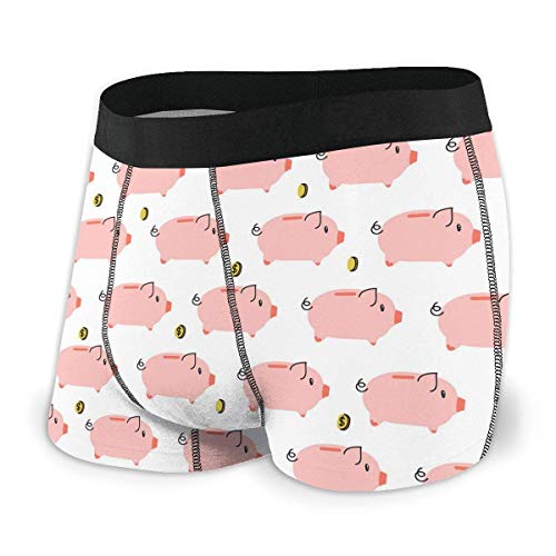 Preisvergleich Produktbild DSGF Herren Boxer Cute Piggy Bank Mens Underwear Novelty Boxer Brief