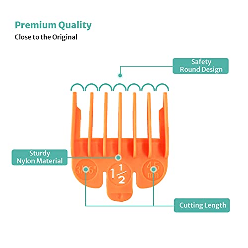 3 Professional Hair Clipper Guards Cutting Guides Fits For Most Wahl Clippers, Color Coded Clipper Combs Replacement - Guard Number: #1/2, 1 And #1 1/2 (Length: 1/16 Inch, 1/8 Inch And 3/16 Inch) #TOP4