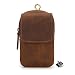 Produktbild Herren Leder Braun Gürteltasche Hüfttasche, Morbuy Rindsleder Bauchtasche Männer Freizeit Universal Handy Tasche mit Gürtel Schlaufe