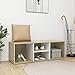 Leepesx Banco Zapatero; Zapatero Recibidor, Banco Recibidor, Zapatero con Asiento, Banco Entrada Recibidor, de aglomerado Blanco y Roble Sonoma 105x35x35 cm