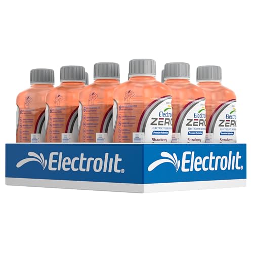 Electrolit Zero Electrolyte Beverage Strawberry-Banana 21 Fl Oz bottle (Pack of 12)