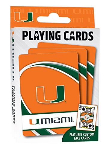 Image of MasterPieces Family Games - NCAA Miami Hurricanes Playing Cards - Officially Licensed Playing Card Deck for Adults, Kids, and Family