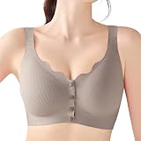 Gailife Front Closure Bras for Women Seamless Wireless Comfort Supportive No Underwire Convenient Mastectomy Bralettes, Grey, XL