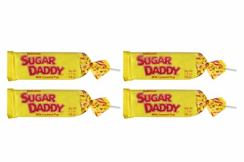 Charms Sugar Daddy Milk Caramel LolliPops (Pack of 4)