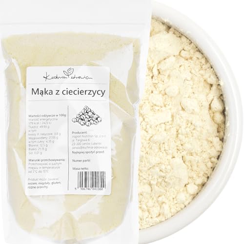 Kichererbsenmehl 1 kg naturbelassen & vielseitig Ideal für Falafel Hummus Brot Pfannkuchen & indische Gerichte Pflanzliche Eiweiß- & Ballaststoffquelle KUCHNIA ZDROWIA