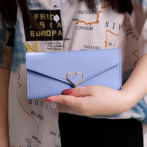 Image of Kraptick Women's Wallet -Stylish and Compact Purse Clutch Wallet for Women, Stylish Card Coin Holder, Debit Card Holder, Money Organizer and Travel Wallet for Women with 13 Slots (Sky Blue)