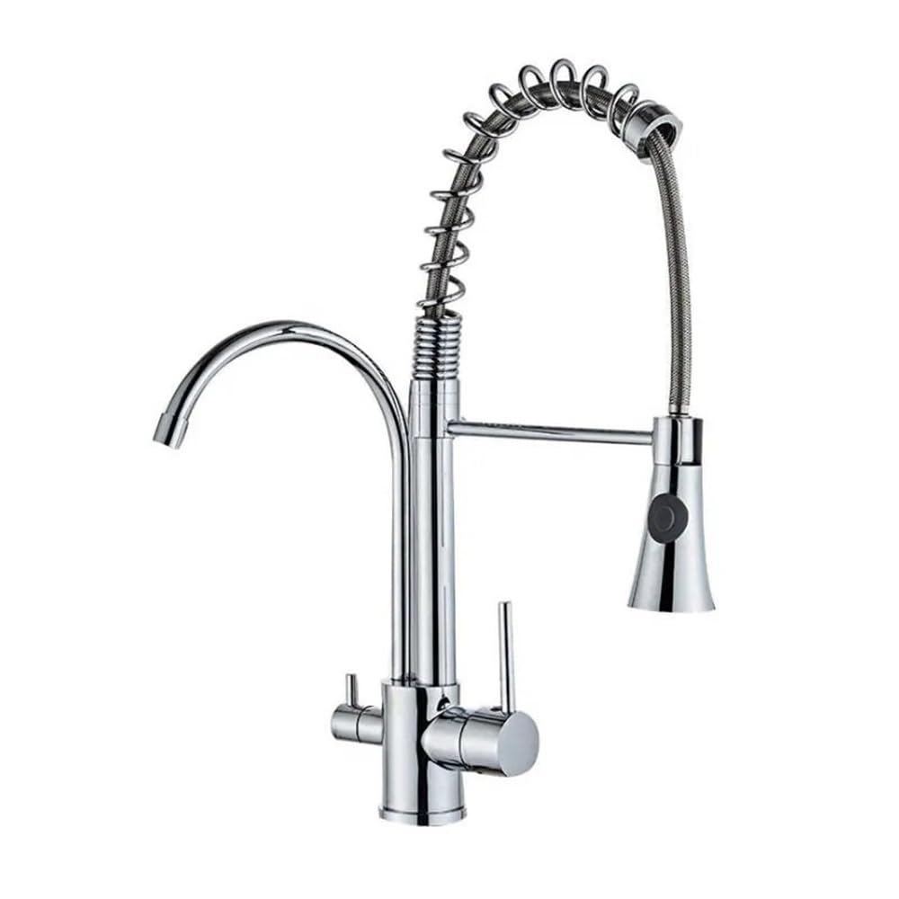 Robinet de cuisine 3 en 1 mitigeur d'évier eau chaude et froide à ressort ZW32-35