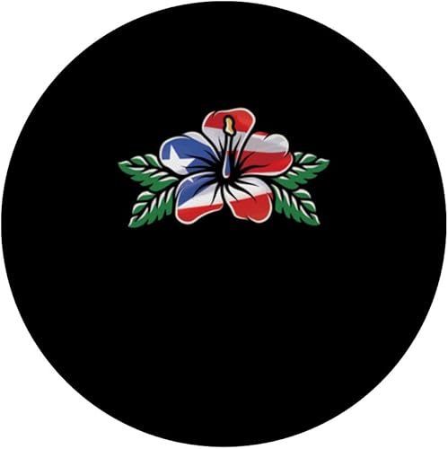 Vista 3 de Hibisco Puertorriqueño Bandera de Puerto Rico PopSockets Puertorriqueños intercambiables PopGrip