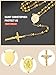 FaithHeart Gold Rosary Necklace for Men, Saint Christopher Pendant Neck Charms, Catholic Cross Crucifix Pendant Costume Jewelry for Father