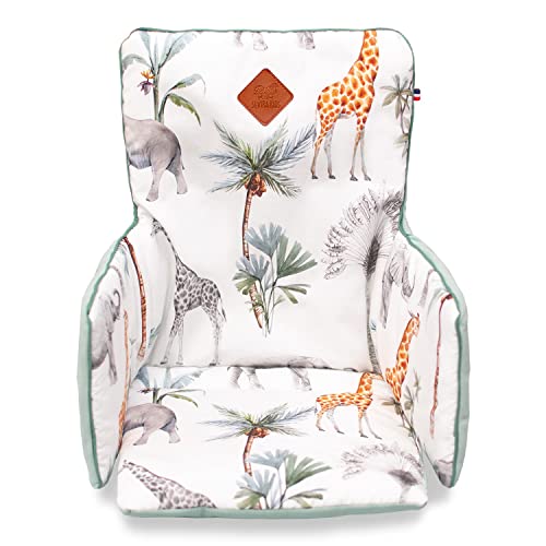 Coussin de chaise haute Safari fabriqué en France par Sevira Kids