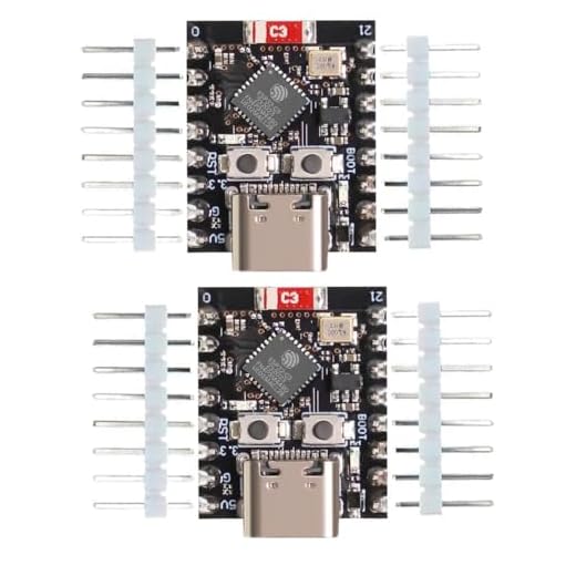 DUBEUYEW ESP32 ESP32-C3 Scheda di sviluppo Mini ESP32 C3 Supporta WiFi Bluetooth Compatibile con Arduino (2PCS)