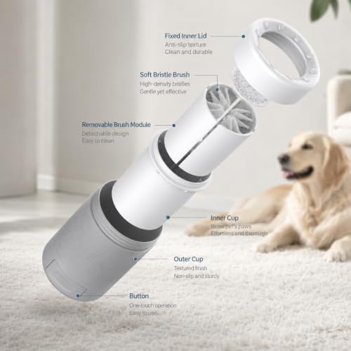 Semi Automatic Dog Paw Cleaner Cup, Portable Pet Foot Washer (Grey) - Image 5