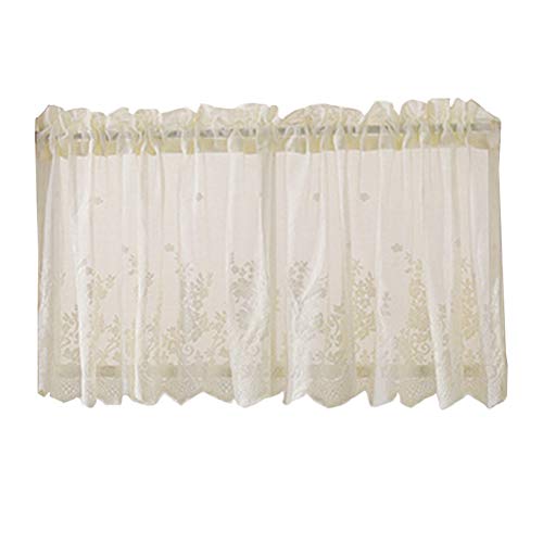 VOSAREA Rideaux de palier Traitement de fenêtre cantonnières cantonnières cantonnières pour Cuisine Salle de Bain Chambre Salon 137x61cm Beige