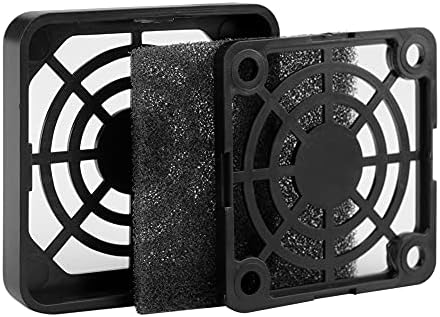 iYueMps 2pcs 40mm dust filter, PC fan dust filter, with fan cover,fan dust filter, 3 in 1 (2 fan grills and 1 dust filter) - Black (40 x 40mm)