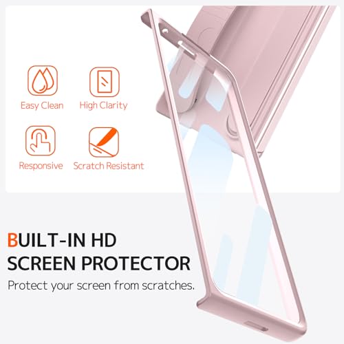 Ninki for Samsung Galaxy Z Fold 6 - Cute Protective Case with Wrist Strap & Kickstand, Screen Protector - Women's Pink by NINKI - Used condition - Image 2