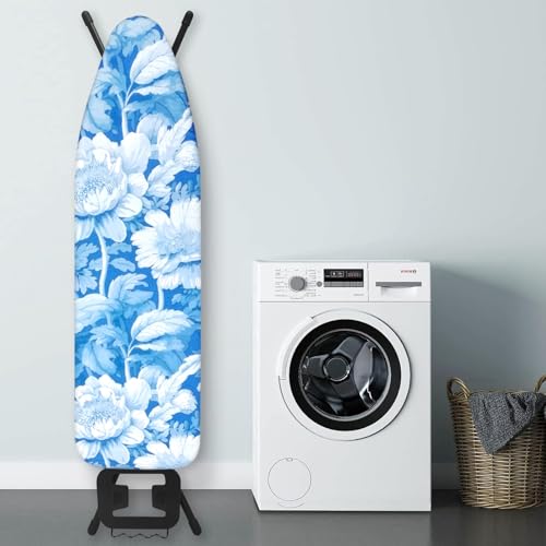 Image of Ironing Board Cover and Pad 15x54 Inch Standard Ironing Board Cover with Elastic Edge and Hook and Loop Fasteners Scorch and Stain Resistant Cotton Ironing Covers