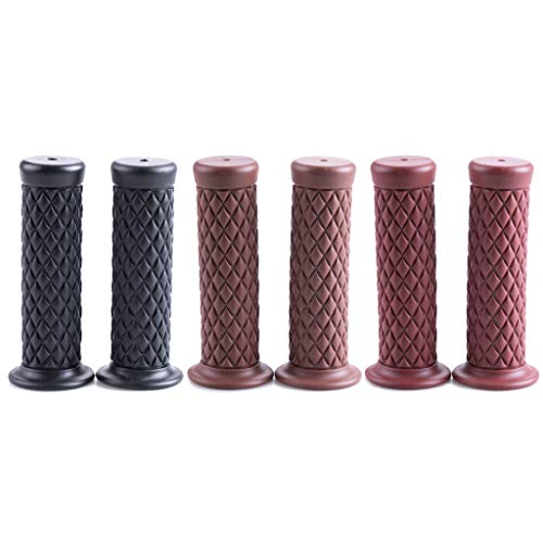 MRELC Motorcycle anti-slip rubber strip handle 7/8\" 22mm 24mm motorcycle comfort Hand Handlebar Grip Thruster Grip for Harley Honda Triumph Yamaha Kawasaki CG125 CB400 (End Thruster Grip) brown