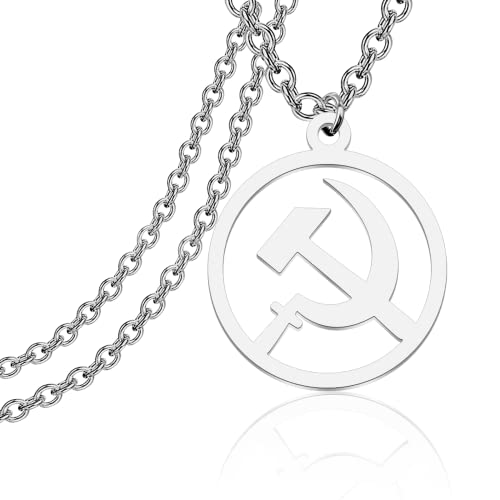 KEYCHIN Soviet Union Necklace Hammer And Sickle Jewelry Soviet USSR Charm Necklace