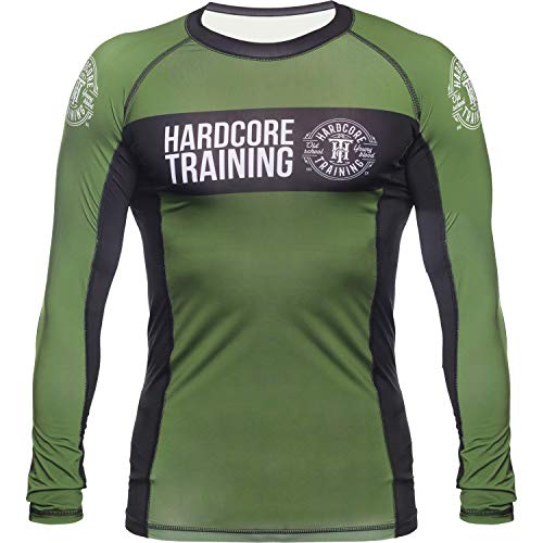 Hardcore Training Recruit Men's Rash Guard Compression Long Sleeve MMA No-Gi Tight BJJ Grappling Base Layer Fitness