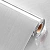 Stainless Steel Contact Paper 24″ x 118″ Self Adhesive Fridge Wallpaper Peel and Stick Backsplash Vinyl Refrigerator Wrap Metallic Contact Paper for Dishwasher RV Countertop Audio Covers