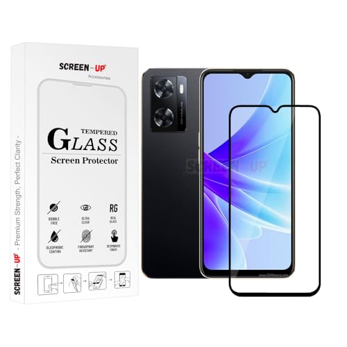 Image of ScreenUp Tempered Glass For oppo A77s - Ultra Clear, 9H Scratch Resistant, Full Coverage, Easy Install Screen Protector