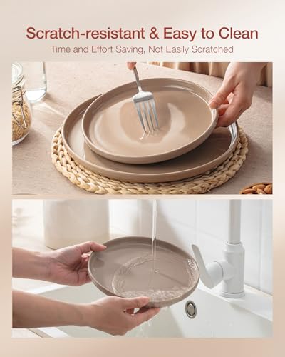 Richmount Milkyway Plates and Bowls Set, 12 Piece Dinner Set, Speckled Stoneware Dinner Set for 4, Chip and Scratch Resistant Dinnerware Sets, Dishwasher & Microwave Safe, Cinnamon Brown - Image 5