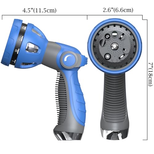 image for HmiL-U Garden Hose Nozzle - 10 Adjustable Patterns Metal High Pressure