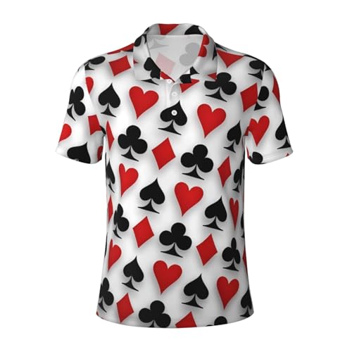 Interesting Cards Classic Men's Polo Shirt, Moisture-Absorbent and Breathable, Casual Short Sleeve, Machine Washable