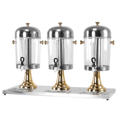 Generic 24-Litre All-in-One Commercial Drink Dispenser with Ice Core Commercial Drink Beverages Dispenser Leak-proof Spigot & Detachable Drip Tray for Party Bar Restaurant