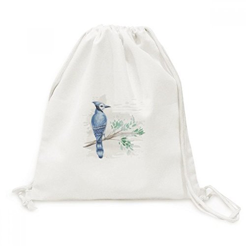Sac à dos de voyage Toile Blue Parrot DIYthinker avec cordon de serrage