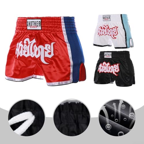 Besshepplo Pantalones cortos de boxeo, Muay Thai, para hombre y mujer, corte ajustado, para MMA, boxeo, kickboxing, ropa para artes marciales, tallas desde M hasta XXL, Negro , Medium - imagen 5