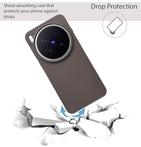 Image of NIUKIN Super Frosted Shield Pro Soft Back Case for Vivo X300 Pro | Camera Ring | Shockproof Scratchproof Cover (Desert Titanium)