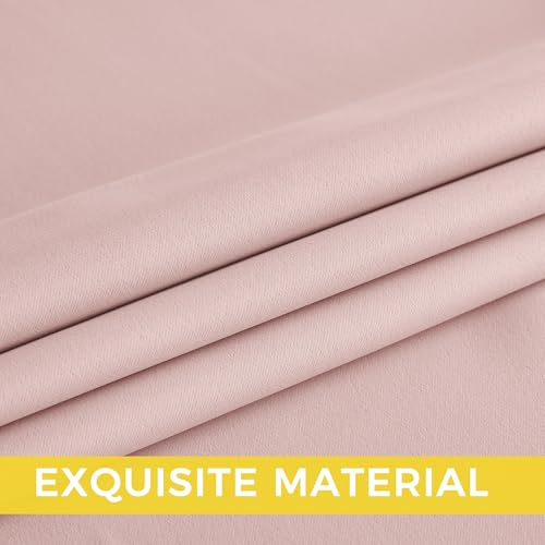 Image of NICETOWN Blush Pink Room Darkening Curtains 45 Inches Long 2 Panels for Girls Room, Bedroom, Nursery Thermal Insulated Blackout Drapes Solid Grommet Noise Reducing Window Curtains, W40