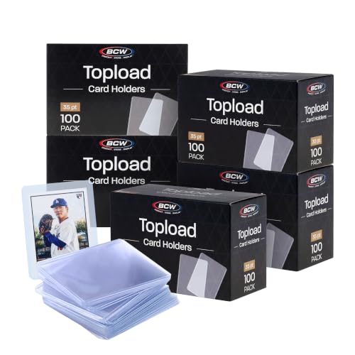 Image of BCW 3x4 Standard Topload Card Holders | 500 Pack | Top Loaders for Cards | Rigid Card Protector | Fits Standard Size Cards Up to 35pt