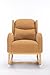 Nursery Glider Chair - Wingback Teddy Upholstered Rocking Chair with High Backrest, Ergonomic Rocker Chair for Breastfeeding & Baby Room, Modern Accent Armchair for Living Room & Bedroom, Khaki