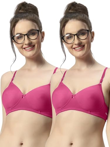 Image of Sonari 007 Wire Free Padded Bra | Medium Padding for Support, Medium Coverage, Soft Cotton Polyester Material, Adjustable Straps with Hook & Eye Closure, Wash Only