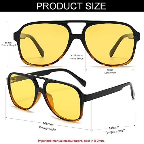 Image of Polarized Classic Vintage Aviator Sunglasses for Men Women Large Frame Retro 70s Sunglasses