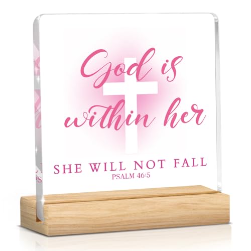 God Is Within Her She Will Not Fall Pink Christian