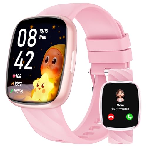 Alutoria Reloj Inteligente Niños-Smartwatch con Podómetro 120+ Modos Deporte Monitor de Sueño Despertador IP68 Pulsera Actividad Niñas-Reloj Digital para niña 5 a 16 Años Regalo Rosa