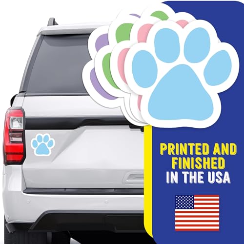 Image of Paw Locker Magnet 5 Inch 4 Pack, Dog Lover Gift, Made in USA | Heavy duty magnetic decal for car, truck, SUV or fridge, full color UV printed