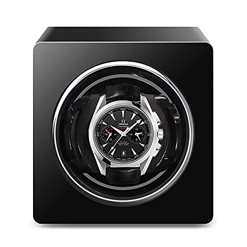 Caja giratoria para relojes automáticos vertical en negro y rojo