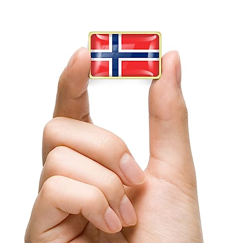 Image of 12 /24 /50 /100Pcs Norway Flag Lapel Pins Bulk - Metal Norwegian Nordmann Brooch Badge Souvenir for Men Women Clothes Bags Hats