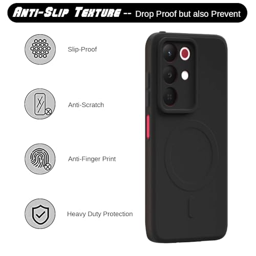 Image of Back Cover | MagFit Ring Design (Non-Magnetic) | Shockproof Protection | Anti-Slip Grip | Raised Camera Edges | Slim Protective Case for Realme 15x 5G / C85 5G / Narzo 90x 5G (Matte Black)