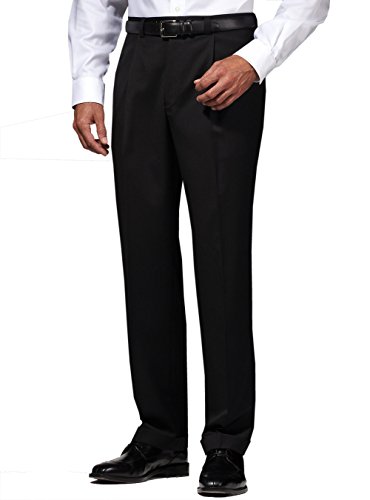DTI Mens Suit Dress Pants Classic Fit Separates Slacks Pleated Trouser Jet Black