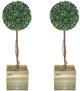 2 X Artificial Trees - 3ft Topiary Ball Trees Topiary Trees