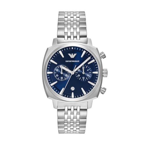 Emporio Armani Montre Homme, Mouvement Quartz Chronographe et Boîtier 40mm Avec Bracelet Acier Inoxydable ou Cuir
